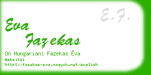 eva fazekas business card